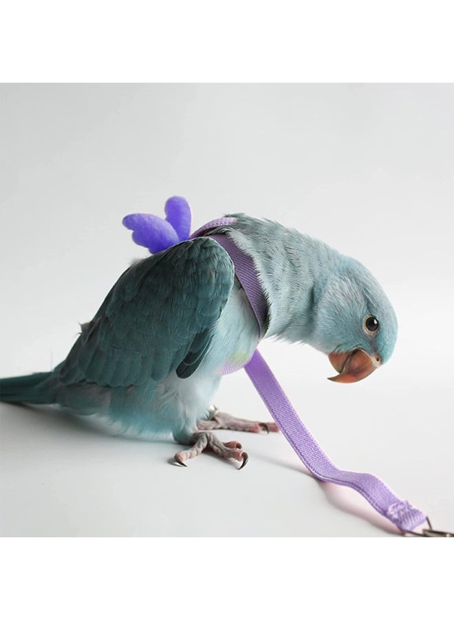 Bird Training Leash, Adjustable Parrot Flying Strap Rope Universal Flying Traction Lead Durable Outing Gadget Outdoor Training Toy for Birds, Parrot, Cockatiel, Parakeet, Lory, 1 Pcs, Purple - Image 2